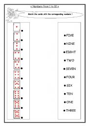 English worksheet: count and match