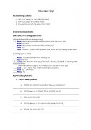 English worksheet: Video Guide Help!