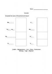 English Worksheet: adjectives and animals