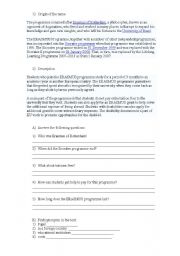 English worksheet: reading comprehension