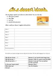 English worksheet: Desert Island