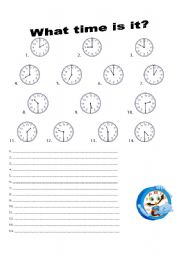 English Worksheet: What time is it?