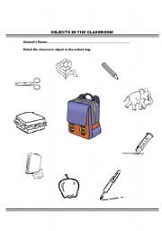 English Worksheet: School Objects