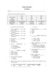 English Worksheet: test comparatives