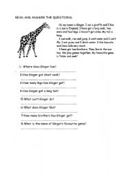 English Worksheet: a reading text