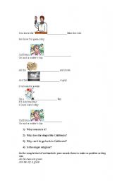 English Worksheet: Second Part of California Dreaming