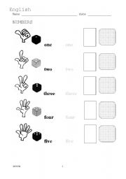 English worksheet: numbers