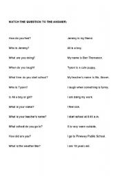 English worksheet: Questions & Answers