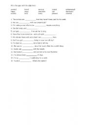 English worksheet: ADJECTIVES FOR FEELINGS