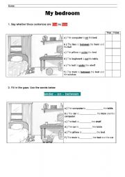 My Bedroom - Prepositions