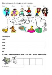 English Worksheet: PETS EXERCISES