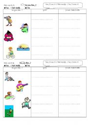 English Worksheet: PAIR WORK HOBBIES