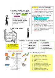 English Worksheet: Whats in my fridge?