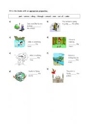 English Worksheet: prepositions of motion