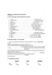 English Worksheet: Comparatives and Superlatives