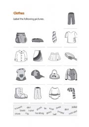 English Worksheet: Clothes