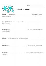 English Worksheet: In Need of A Noun
