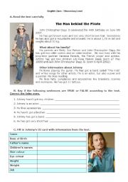 English Worksheet: Johnny Depp