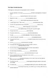 English Worksheet: false friends