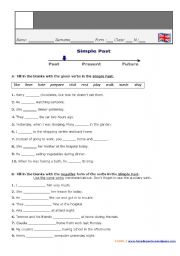 English Worksheet: Simple Past [fill in blanks]
