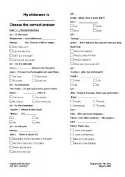 English worksheet: BASIC Grammar & Comprehension