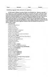 English worksheet: possessive adjectives and (s)