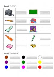 English worksheet: Classroom objects