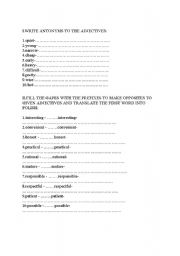 English worksheet: test-adjectives