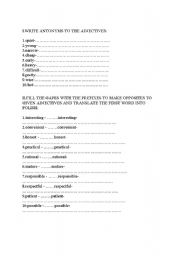 English Worksheet: test-adjectives