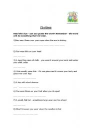 English worksheet: Clothes