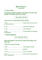 English Worksheet: More Future