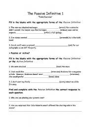 English worksheet: More Infinitives 