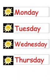 English Worksheet: Days of the week