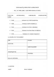 English Worksheet: community helpers