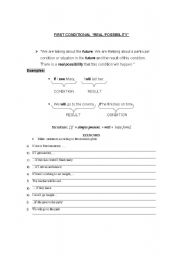 English worksheet: first conditional