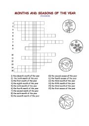 English Worksheet: Months and seasons crossword