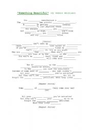 English worksheet: Something beautiful (by R. Williams)