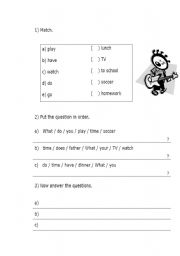 English worksheet: Daily routine