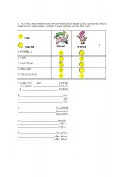 English Worksheet: likes and dislikes(fairy oddparents)