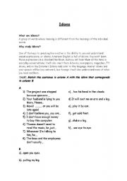 English Worksheet: body idioms