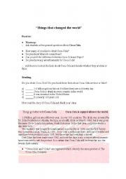 English Worksheet: Things that changed the worls