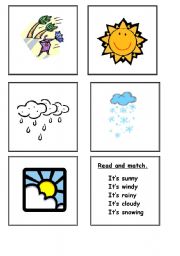 English Worksheet: Weather match