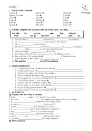 English worksheet: Reviewing