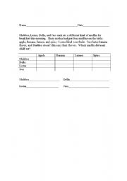 English worksheet: Logic Grid Math