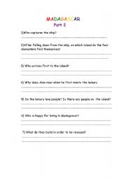 English Worksheet: madagascar part 2