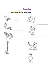 English worksheet: Animals with articles
