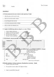 English worksheet: exam questions 5 (ELEMENTARY)