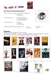 English Worksheet: The world of cinema