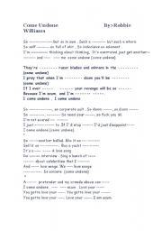 English Worksheet: come undone