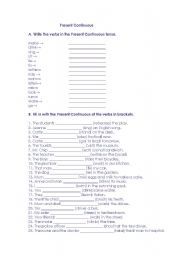 English Worksheet: Present Continuous